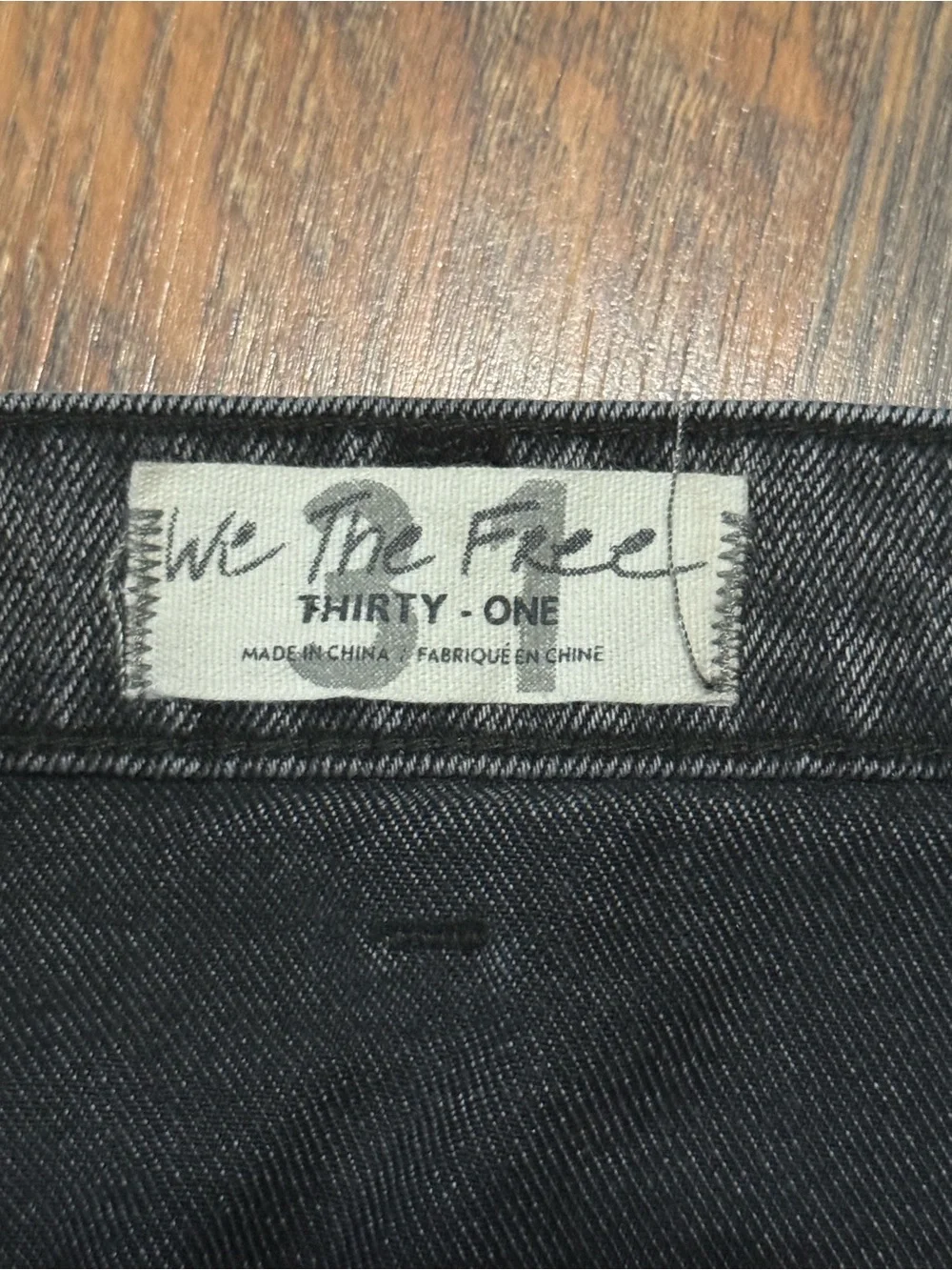 Free People We the Free Parker Wrap denim jean skirt Black Raw Hem Womens 31 12